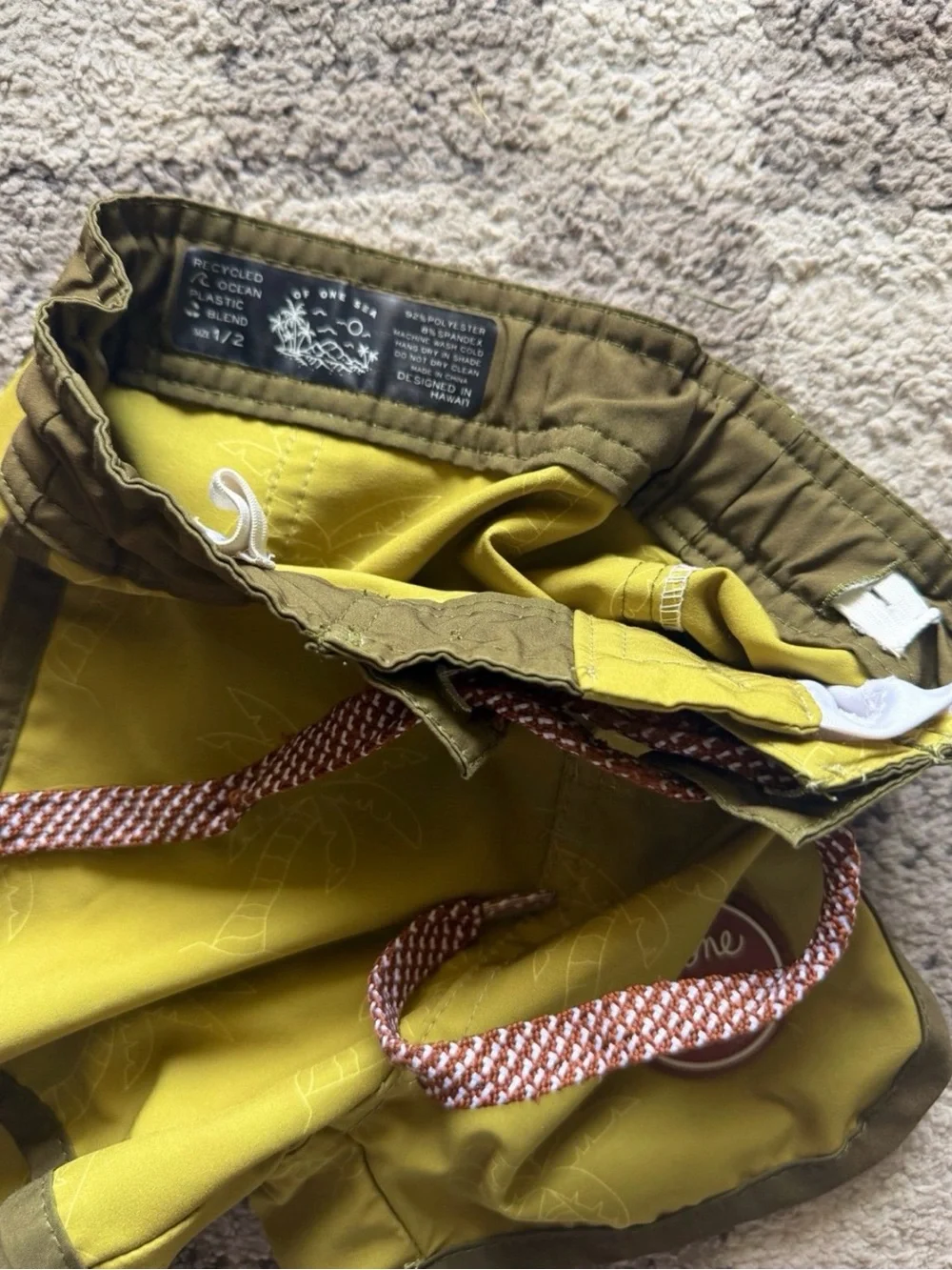 Of One Sea Toddler Lime Green Swim Trunks -